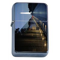 Washington DC USA Flip Top Oil Lighter S5 Smoking Cigarette Smoker Includes Silver Case