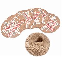 OxoxO 5CM Diameter Snowflake Kraft Tags Tags Decorating Christmas Tree Handmade Work with 30 Meters Jute Twine