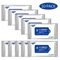 Alcohol Wet Wipes (10 Packs, 100 Wipes), 75% Alcohol Wipes Portable Cleaning Wet Wipes for Hand Home House, Tourism, Hotel, Restaurant, Office, Car, All Purpose Cleaning