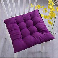 Multiple Color Seat Pads for Dining Chair, Set of 4 Cotton Chair Pads with Straps, 40X40 cm,Purple
