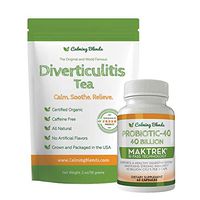 Calming Blends Diverticulitis Tea and Probiotic (40 Billion CFU per serving, 60 Capsules) Supports Digestive Health
