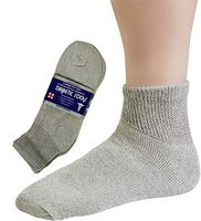 6 Pairs Diabetic Socks Mens Cotton Ankle Grey by DEBRA WEITZNER