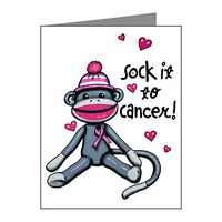 Note Card Sock It To Cancer Pink Ribbon