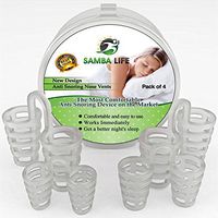 Samba Life - Snore Stopper Nose Vents Nasal Dilator for Better Sleep Breath Better Sleep Aids Snoring Solution, Better Anti Snore Solution than Chin Strap or Jaw Strap. One Size Fits All Pack of 4.