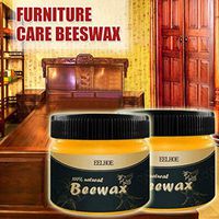 All Natural Wood Seasoning Beeswax - Coconut Oil and Wax Tin Food Safe Sealer Cleaning Care for Furniture,Cutting Board, Bowl and Houseware (2PC Beewax)
