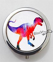 BlackKey Dinosaur Silhouette 3-Compartment Decorative Pocket Gift Box Case Organizer for Pill, Color 1 -2278