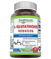 Pure Naturals Reduced L-Glutathione - 500 Mg, 30 Veggie Capsules (Non-GMO) - Antioxidant Properties Helps Reduce Free Radical Damage - Helps Reduce Inflammation - Supports Immune Health*