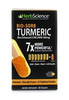 HerbScience Bio-Sorb Turmeric, Bio-Enhanced Curcumin, Advanced Absorption, Cardiovascular Health, Joints Support and Anti-Aging Supplement, 30 Servings