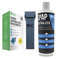 Essential Values Reusable Cartridge Filter Replacement Kit (Cartridge + Charcoal Sponge + Check Valve) – A Compatible Replacement for SoClean 2 Machines | Model SC1200 (Annual / 12 Month Bundle)