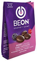 BeON Energy Boost Gems (Energems), Berry Chocolate 133 mg Caffeine & B6 B12 D-Vitamins Per Serving, 1 Coffee Bag w/48 Berry Chocolate gems