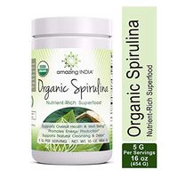 Amazing India Spirulina Powder 16 oz (454 gm) - Supports Cell Regeneration, Immune Health, Detoxification & Overall Health (Single)