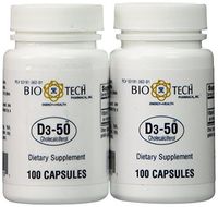 Bio-Tech - D3-50 50,000 IU, 100 Capsules (Pack of 2)