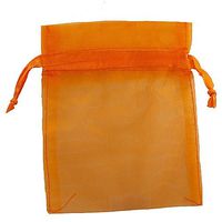12x Organza Gift Bags for Weddings & Party Favors - approx 4X5 inch - ORANGE