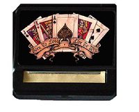 Tobacco Case Hand Roller Rolling Machine Cigaretes Metal Born to Lose Deck Cards