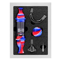 Reusable Silicone Honey Straw Water Filtering 8.3" with Wax Carving Kit Gift Pack Red/Blue