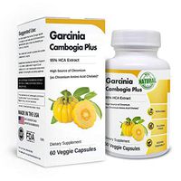 Garcinia Cambogia Plus | Tropical Superfood with 95% Hydroxycitric Acid (HCA) Extract and Chromium. Non-GMO, Vegan, Gluten Free. 60 Capsules