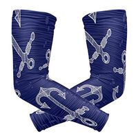 LEVEIS Anchors Arm Sleeves UV Protection for Men Women Sunblock Protective Gloves Running Golf Cycling Driving Long Arm Cover 1 Pair