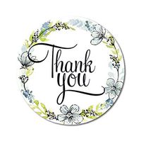 Darling Souvenir Classic Round Floral Border 1.6 Inches Thank You Stickers Envelope Seals-45 Pcs
