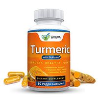 Orisha Naturals Turmeric Curcumin Supplement 600mg with Bioperine, Natural Turmeric Root Powder, Standardized and Enriched with 95% Curcuminoids, Joint Support, Anti-inflammatory, Antioxidant