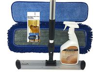 Mannington Ultra Clean Floor Mop Cleaning Kit - Complete Hardwood & Laminate Flooring Cleaning System - 18" Pristeen Flat Mop with 72” Telescopic Mop Handle - 32oz Ultra Clean Spray Bottle
