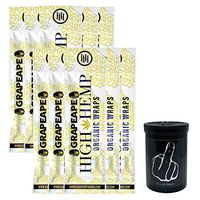 Herb Airtight Container Fresh Kettle with Organic Grape Ape Hemp Wraps Vegan Non-GMO 10 Count DC Crafts Nation - Middle Finger