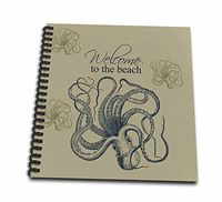 3dRose db_123558_2 Welcome to The Beach Octopus Memory Book, 12 by 12"