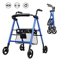 Aluminum Alloy Rollator Walker with Seat and Wheels - Seniors Rollators Foldable Lightweight  Travel Walker Shopping Trolley  