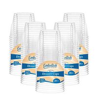 Embellish Crystal Clear Disposable Heavy Duty Plastic 5 Oz Dessert Cups, 100 Tumblers, Ideal For Wedding, Catering, Parties, Buffets, Events, Or Everyday Use, 5 Pack