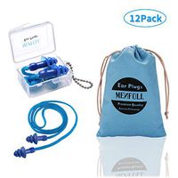 Silicone Ear Plugs Corded Reusable & Waterproof for Sleeping Noise Cancelling Travel Airplain Snoring Swiming Shooting Working Flight Concert Music,Bonus 1 Carry Case,1 Extra Cord,1 Wiper,1 Pouch …