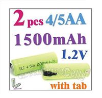 2 4/5 1500mAh AA NiMH 1.2V Rechargeable Battery w/tab Green