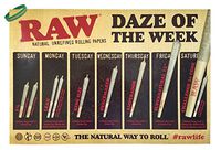 RAW Rolling Paper Poster"Daze of The Week" with Rolling Paper Depot Bracelet