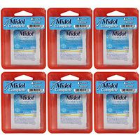 Uni's Midol 6 Count of Single Does Relief 2 Caplets per Pack Perfect for Travel and On-The-Go! Relief from Menstrual Cramps, Backache, Muscle Aches, Headache, Bloating, Water-Weight Gain, and Fatigue