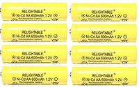 RELIGHTABLE Solar Light AA Ni-CD 600mAh 1.2V Rechargable Batteries (Pack of 8)