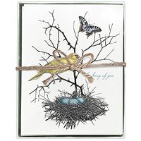 Montgomery Street Bird's Nest and Butterfly Recycled Note Cards, Boxed Set of 8