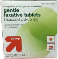 Gentle Laxative Tablets, Bisacodyl 5mg, 25ct, By Up&Up, Compare to Dulcolax
