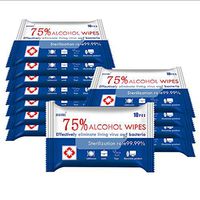 Alcohol Wipes,Wet Wipes,75% Alcohol Detergent Wipes Travel for Multifunctional Cleaning(10 Packs,100 Wipes)