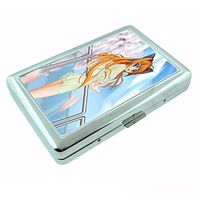 Perfection In Style Silver Cigarette Case Metal Wallet Anime Design D007