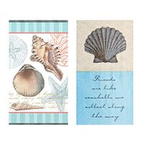 Everyday Bathroom Guest Towels, Disposable Paper Buffet Napkins, Set of 2 Packages of 16 (Beach)