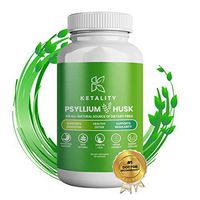Ketality | Psyllium Husk | Maximum Strength 1080 mg | All-Natural Fiber Supplement, Supports Intestinal Health and Digestive Function, Promotes Regularity and Healthy Weight Management | 60 Capsules