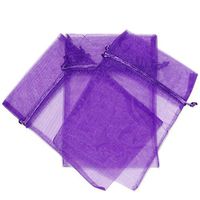 30 Purple Organza Bags Party Favor Gift Bags 12" x 7" Drawstring Bags