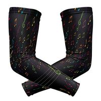 LEVEIS Colorful Music Note Arm Sleeves UV Protection for Men Women Sunblock Protective Gloves Running Golf Cycling Driving Long Arm Cover 1 Pair