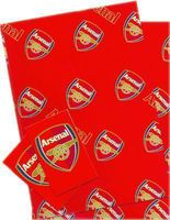 Arsenal FC Gift Wrap, 2 sheets and 2 gift tags