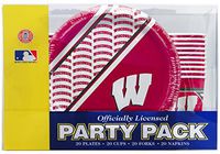 NCAA Wisconsin Badgers Disposable Party Pack (Plates, Cups, Forks, Napkins)