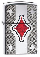 Zippo Deep Carved Geo Armor High Polish Chrome Pocket Lighter