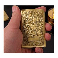 8HAOWENJU Cigarette Box Ultra-Thin Portable Brass Cigarette Case Metal Carving Copper Personality Creative Male Cigarette Case Can Accommodate 12 Cigarettes