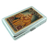 Vintage Freak Show Circus Poster S2 Silver Cigarette Case Metal Wallet Id Holder King & 100's 4" X 2.75" RFID Protection