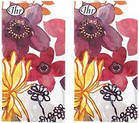 IHR Disposable Folded Bathroom Hand Towel, Paper Guest Towels, Party Buffet and Dinner Napkins 2 Packs of 16 (Total 32 ct) (Adele Floral)