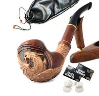 "Dragon" pear wood hand made wooden tobacco smoking pipes pipe + Pouch