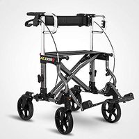 Medical Rollator Walker, Walking Aids 4 Wheels Portable, Foldable Drive Walking Aids with Comfortable Backrest, Double Brake System, Used for Seniors Walking,Gray