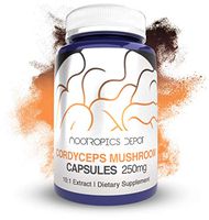 Cordyceps Mushroom Capsules | 10:1 Whole Fruiting Body Extract | 250mg | 60 Count | Cordyceps militaris